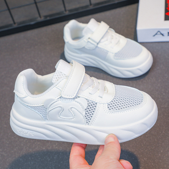 Παιδικά αθλητικά παπούτσια με διχτυωτό ύφασμα και Velcro, ανάπνευστο επάνω μέρος από διχτυωτό ύφασμα, σόλα από καουτσούκ, αντιολισθητικά, απορροφούν τον ιδρώτα, Καλοκαίρι 2024, για ηλικίες 4-16