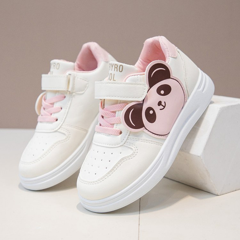 Bērnu zemie tenisīši ar karikatūras rakstu, augšdaļa no mākslīgās ādas, Velcro aizdare, gumijas zole