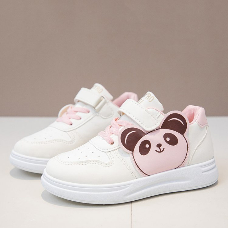 Bērnu zemie tenisīši ar karikatūras rakstu, augšdaļa no mākslīgās ādas, Velcro aizdare, gumijas zole