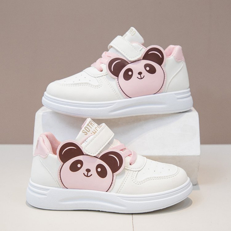 Bērnu zemie tenisīši ar karikatūras rakstu, augšdaļa no mākslīgās ādas, Velcro aizdare, gumijas zole