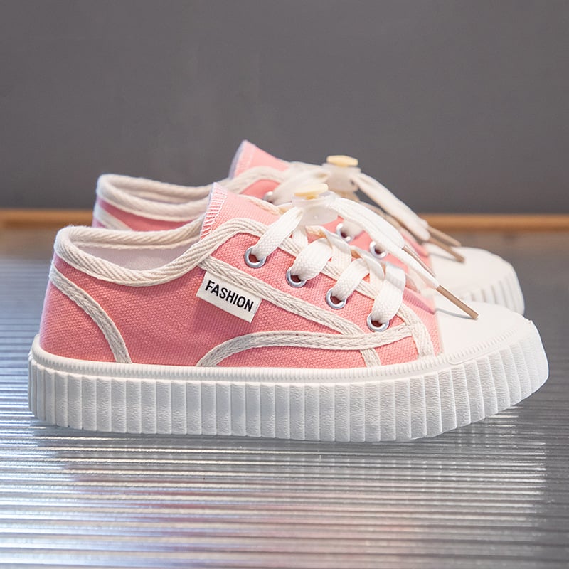 Vaikų drobinės kedutės, universalios, žemas profilis, dryžuotas raštas, raišteliai priekyje