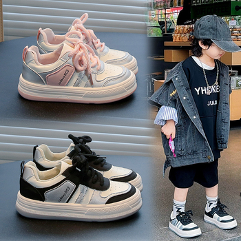 Ikdienas bērnu kurpes, mākslīgā PU augšdaļa, plāna zole, vecums 4–16 gadi