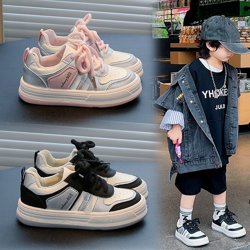 Ikdienas bērnu kurpes, mākslīgā PU augšdaļa, plāna zole, vecums 4–16 gadi