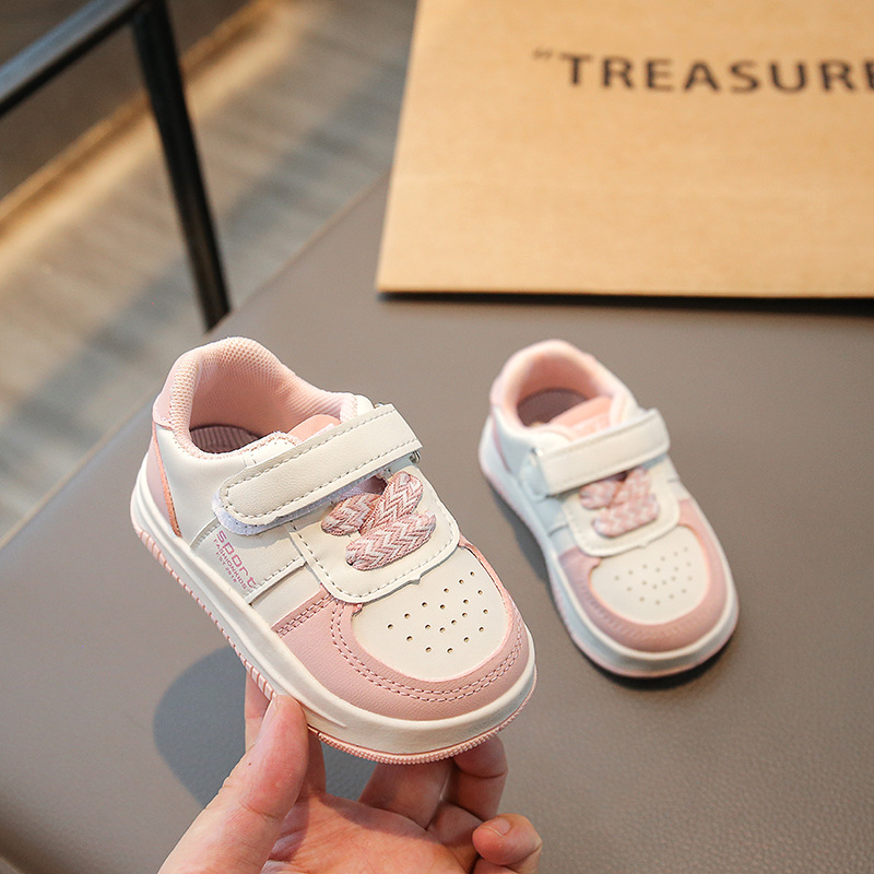 Bērnu staigāšanas kurpes ar mīkstu zoli, Velcro aizdare, elpojošas, neslīdīga gumijas zole, piemērotas 1–3 gadu vecumam.