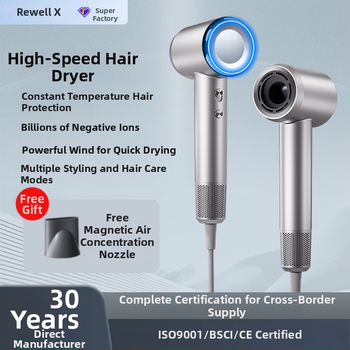 Plaukų džiovintuvas su neigiamais jonais, be šepetėlių variklio, 1600 W, 220 V, koncentratoriaus antgalis (RW925)