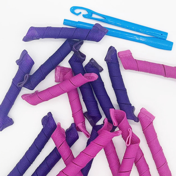 Lianping plaukų garbanų įrankis — 18 dalių spiralinio DIY garbanų rinkinys (plastikas/derva)