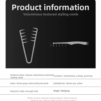 Matu ķemme no ABS materiāla, universāls stilizēšanas instruments sakņu pacelšanai un apjomam