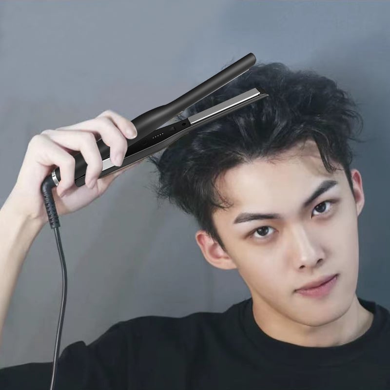 Dubultfunkcionāla elektriskā matu taisnošana un lokēšanas ierīce ar turmalīna keramikas plāksnēm, negatīvā jonu tehnoloģija, 10 pakāpju temperatūras kontrole, vads