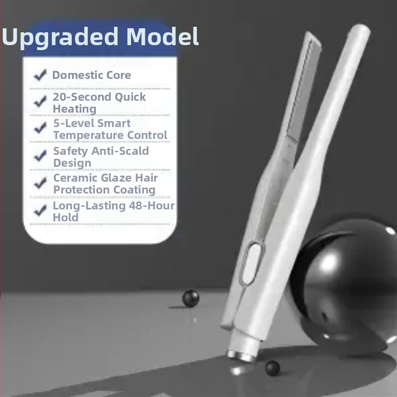 Dubultfunkcionāla elektriskā matu taisnošana un lokēšanas ierīce ar turmalīna keramikas plāksnēm, negatīvā jonu tehnoloģija, 10 pakāpju temperatūras kontrole, vads