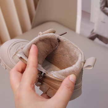 Bērnu Martin stila ziemas zābaki 2024: mīksta zole, pretslīdēšana, fleece iekšējā odere, biezs, sānu rāvējslēdzējs (PU augšdaļa, gumijas zole, īss augšdaļa, ziema 2024)