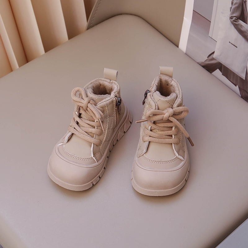 Bērnu Martin stila ziemas zābaki 2024: mīksta zole, pretslīdēšana, fleece iekšējā odere, biezs, sānu rāvējslēdzējs (PU augšdaļa, gumijas zole, īss augšdaļa, ziema 2024)