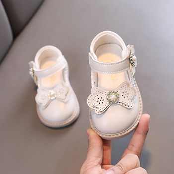 Παπούτσια μωρού κοριτσιού από microfiber δέρμα, στυλ πριγκίπισσας, για ηλικίες 12–36 μηνών, άνοιξη-φθινόπωρο, αντιολισθητική σόλα