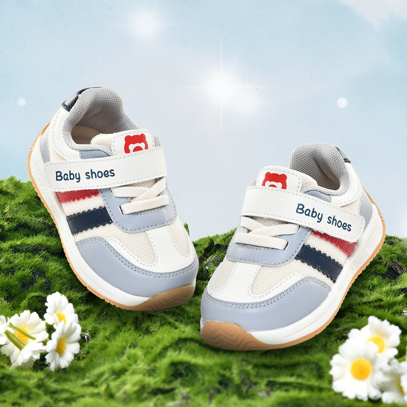 Uniszex totyogócipő hálós felsőrésszel, puha talppal, Velcro-zár, légáteresztő, csúszásmentes, 12–36 hónap