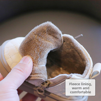 Φωτεινά παπούτσια μωρών και νήπιων - συνθετικό δέρμα εξωτερικά, χειμωνιάτικα, αντιολισθητικά, ζεστά, ηλικία 12-36 μηνών