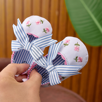 Παπούτσια-πριγκίπισσα για μωρά, επάνω μέρος από βαμβάκι, αναπνεόμενα, αντιολισθητικά, κλείσιμο Velcro, άνοιξη-φθινόπωρο