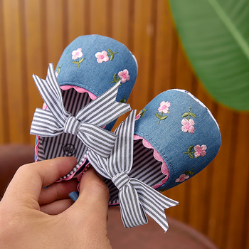 Παπούτσια-πριγκίπισσα για μωρά, επάνω μέρος από βαμβάκι, αναπνεόμενα, αντιολισθητικά, κλείσιμο Velcro, άνοιξη-φθινόπωρο