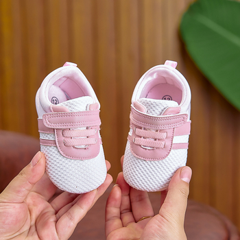 Παιδικά παπούτσια για βάδισμα, αναπνεύσιμο επάνω μέρος από βαμβάκι, κλείσιμο Velcro, αντιολισθητική σόλα