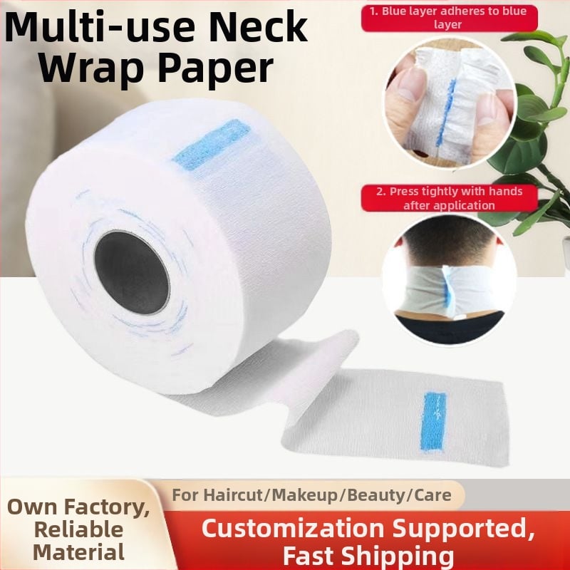 Vienreizēja kakla papīra matu griezumam, paplašināta kakla aizsardzība, galvas iesaiņošanai paredzētais papīrs pret matu daļiņām (šalles papīrs, 400 g, vispārēja lietošana)