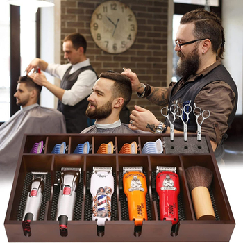 Κουτί αποθήκευσης εργαλείων κομμωτικής, ξύλινος οργανωτής με χαρακτική, μοντέλο 3-8, Yunxiang