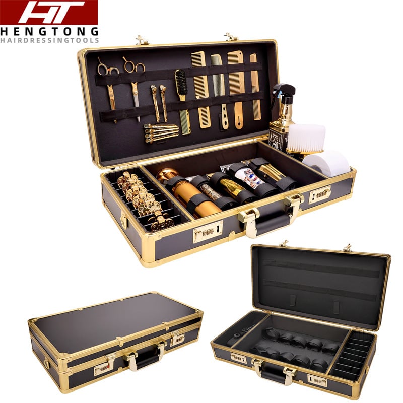 Cutie de depozitare pentru unelte de coafură - carcasă din aluminiu antishock, organizator portabil pentru manichiuriști și stiliști, foarfece și mașini de tuns, 2,5 kg