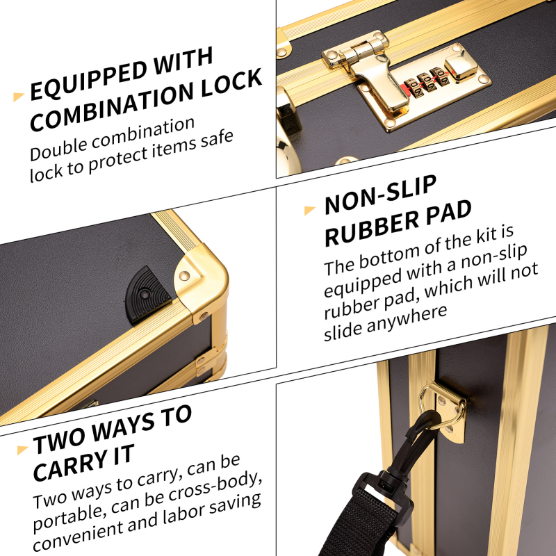 Cutie de depozitare pentru unelte de coafură - carcasă din aluminiu antishock, organizator portabil pentru manichiuriști și stiliști, foarfece și mașini de tuns, 2,5 kg