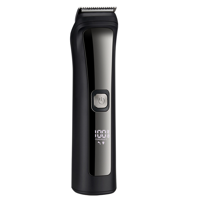 Električni kliper za kosu s LCD zaslonom, punjivi, vodootporan, motor s četkicama, oštrica od nehrđajućeg čelika