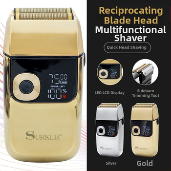 Surker elektriskais skuveklis ar 2 asmeņiem, pilnībā mazgājams, LED displejs, 120 min darbības laiks