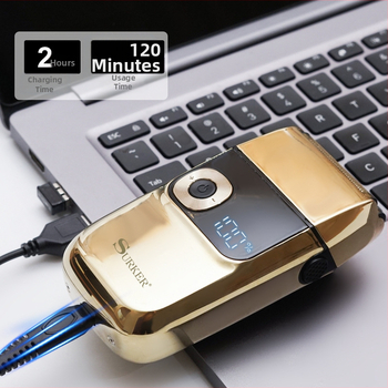 Surker elektriskais skuveklis ar 2 asmeņiem, pilnībā mazgājams, LED displejs, 120 min darbības laiks