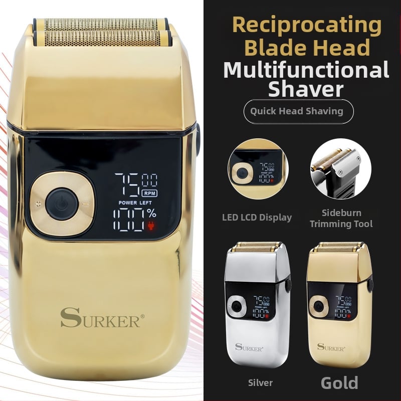 Surker elektriskais skuveklis ar 2 asmeņiem, pilnībā mazgājams, LED displejs, 120 min darbības laiks