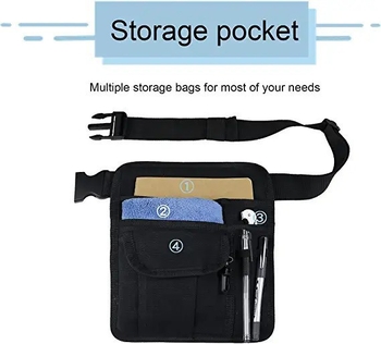 Ποδιά μέσης από καμβά για εστιατόριο με ρυθμιζόμενη ζώνη, θήκη για στυλό και θήκη αποδείξεων