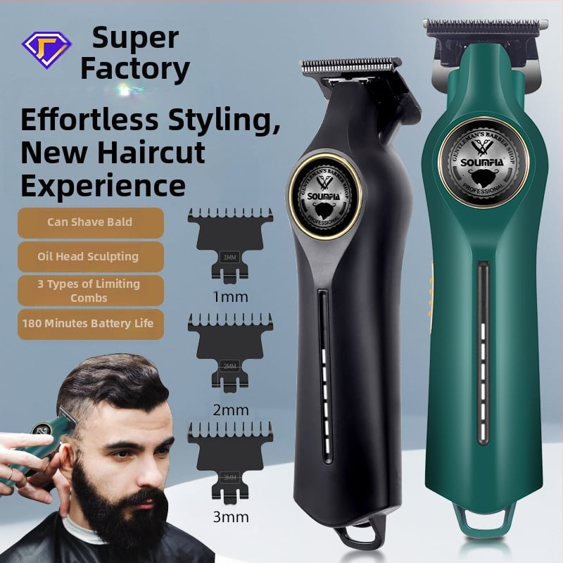 SOLIMPIA Pievienojams matu griezējs ar titāna sakausējuma asmeni, noņemama un mazgājama asmens, baterijas darbības laiks 1–3 stundas, ūdensdrošs, klusums 36–45 dB