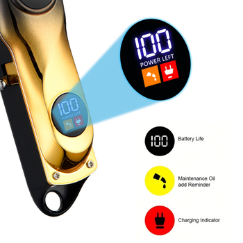 Matu griezējs ar iebūvētu litija bateriju, nerūsējoša tērauda lāpstiņas, trokšņa diapazons 46–70 dB, baterijas ietilpība 800–1000 mAh