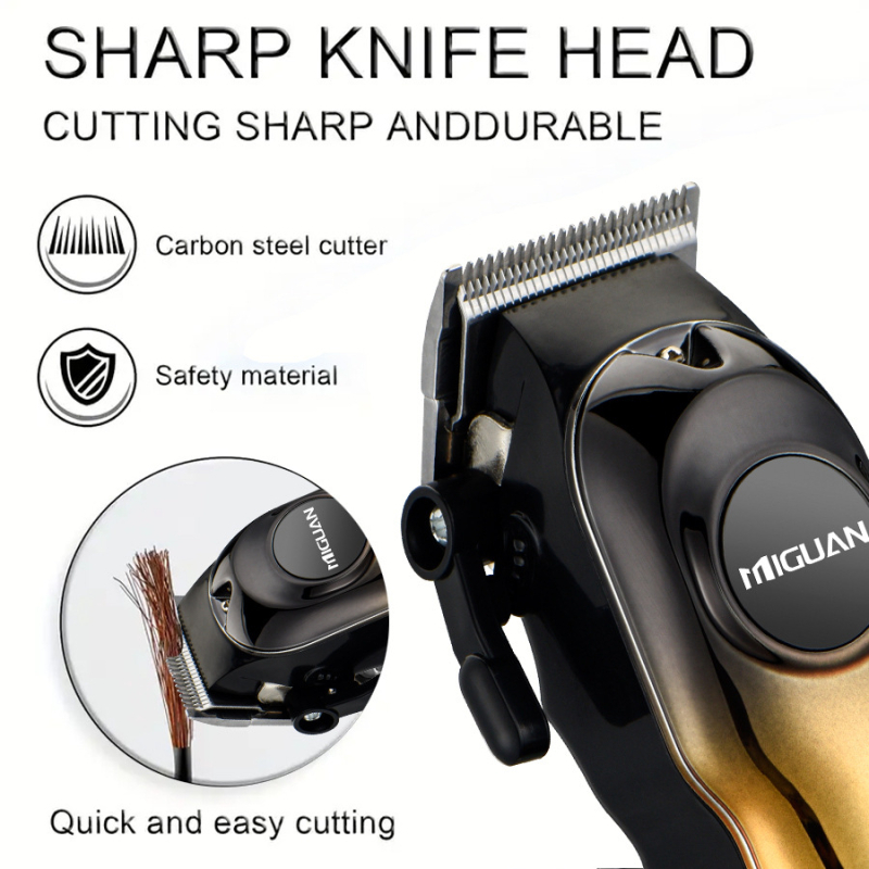 Matu griezējs ar iebūvētu litija bateriju, nerūsējoša tērauda lāpstiņas, trokšņa diapazons 46–70 dB, baterijas ietilpība 800–1000 mAh