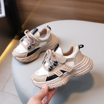 Παιδικά παπούτσια Dad Shoes με PU επάνω μέρος, διαπνέοντα και ελαφριά, Velcro κλείσιμο, EVA σόλα, Color-block σχέδιο, κατάλληλα για 1–6 ετών, άνοιξη-φθινοπωρο