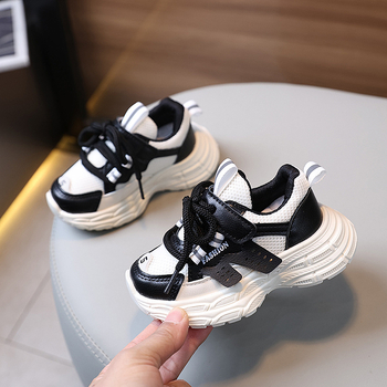 Παιδικά παπούτσια Dad Shoes με PU επάνω μέρος, διαπνέοντα και ελαφριά, Velcro κλείσιμο, EVA σόλα, Color-block σχέδιο, κατάλληλα για 1–6 ετών, άνοιξη-φθινοπωρο