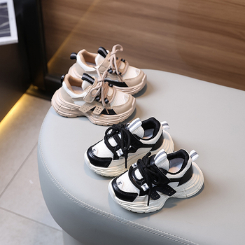 Παιδικά παπούτσια Dad Shoes με PU επάνω μέρος, διαπνέοντα και ελαφριά, Velcro κλείσιμο, EVA σόλα, Color-block σχέδιο, κατάλληλα για 1–6 ετών, άνοιξη-φθινοπωρο