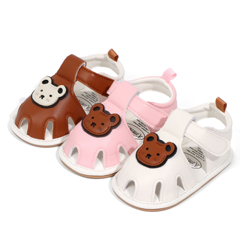 Bērnu apavi: PU augšpuse, elpojoši, anti-slip zole, karikatūras raksts, Velcro aizdare, zems potītes augums, vasara, 12–36 mēneši