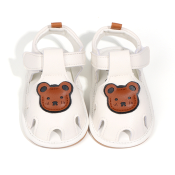 Bērnu apavi: PU augšpuse, elpojoši, anti-slip zole, karikatūras raksts, Velcro aizdare, zems potītes augums, vasara, 12–36 mēneši
