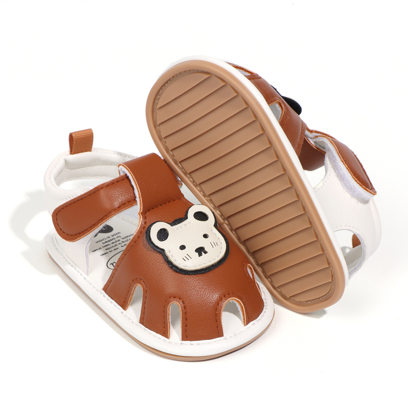 Bērnu apavi: PU augšpuse, elpojoši, anti-slip zole, karikatūras raksts, Velcro aizdare, zems potītes augums, vasara, 12–36 mēneši