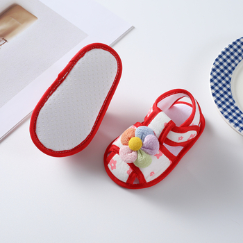 Bērnu kurpes maziem bērniem - princeses stila, augšdaļa no kokvilnas auduma, elpojošas, pretslīdes, Velcro aizdare, 12-36 mēneši