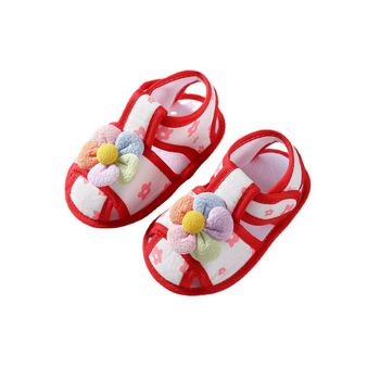 Bērnu kurpes maziem bērniem - princeses stila, augšdaļa no kokvilnas auduma, elpojošas, pretslīdes, Velcro aizdare, 12-36 mēneši