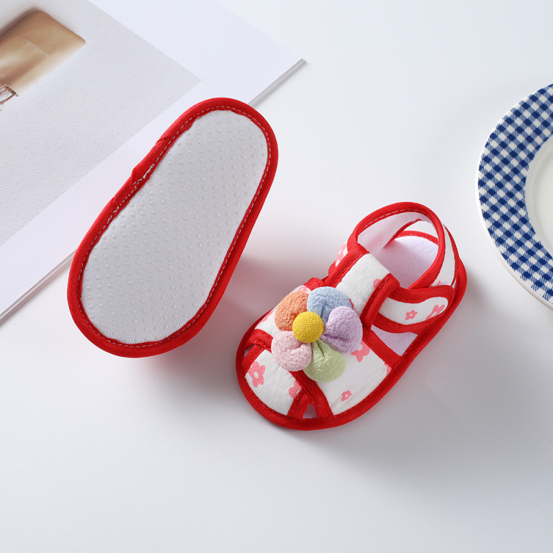 Bērnu kurpes maziem bērniem - princeses stila, augšdaļa no kokvilnas auduma, elpojošas, pretslīdes, Velcro aizdare, 12-36 mēneši