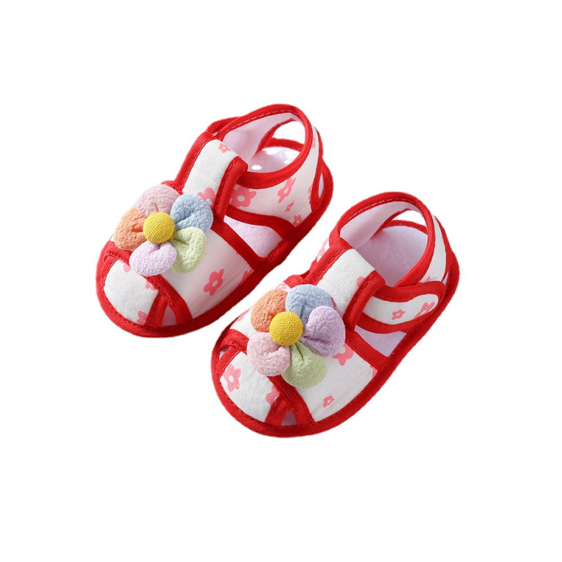 Bērnu kurpes maziem bērniem - princeses stila, augšdaļa no kokvilnas auduma, elpojošas, pretslīdes, Velcro aizdare, 12-36 mēneši