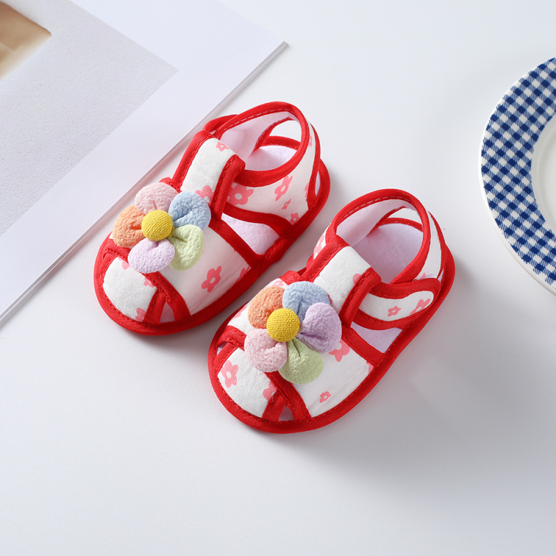 Bērnu kurpes maziem bērniem - princeses stila, augšdaļa no kokvilnas auduma, elpojošas, pretslīdes, Velcro aizdare, 12-36 mēneši