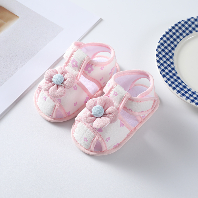 Bērnu kurpes maziem bērniem - princeses stila, augšdaļa no kokvilnas auduma, elpojošas, pretslīdes, Velcro aizdare, 12-36 mēneši