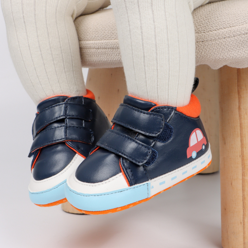 Bērnu kurpes ar Velcro aizdari, elpojošas, anti-slīdēšanas, karikatūru stils, zems potītes augstums