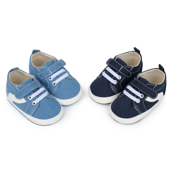 Bērnu Velcro kurpītes no audekla – elpojošas, neslīdīga zole, iekšējai lietošanai, 12–36 mēneši