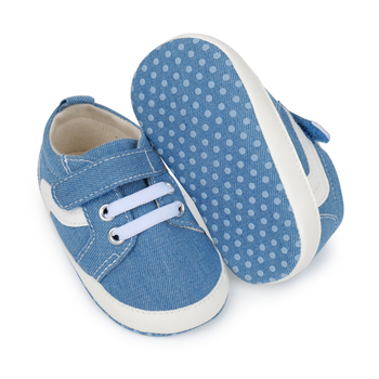 Bērnu Velcro kurpītes no audekla – elpojošas, neslīdīga zole, iekšējai lietošanai, 12–36 mēneši