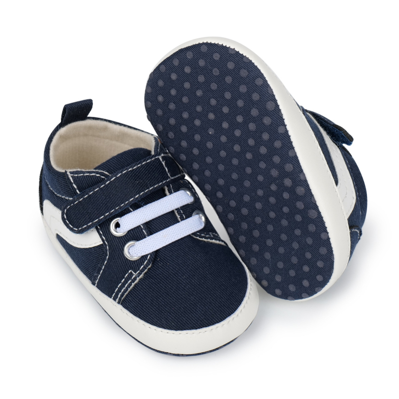 Bērnu Velcro kurpītes no audekla – elpojošas, neslīdīga zole, iekšējai lietošanai, 12–36 mēneši