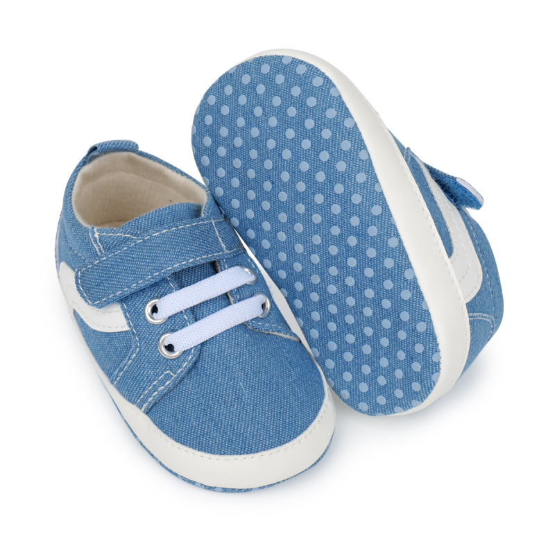 Bērnu Velcro kurpītes no audekla – elpojošas, neslīdīga zole, iekšējai lietošanai, 12–36 mēneši